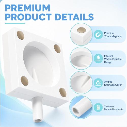 NNG Magnetic Window AC Drain Kit, 4FT Clear Condensate Drain Hose with Stainless Clamp, No-Drill Magnetic Drain Adapter for Window & Mini Split AC Units