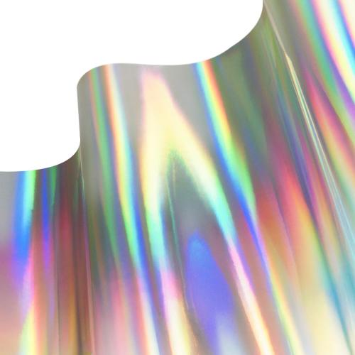 VViViD Silver Holographic Chrome Vinyl Wrap Rainbow Finish Roll DIY Air-Release Adhesive Film (1ft x 5ft)