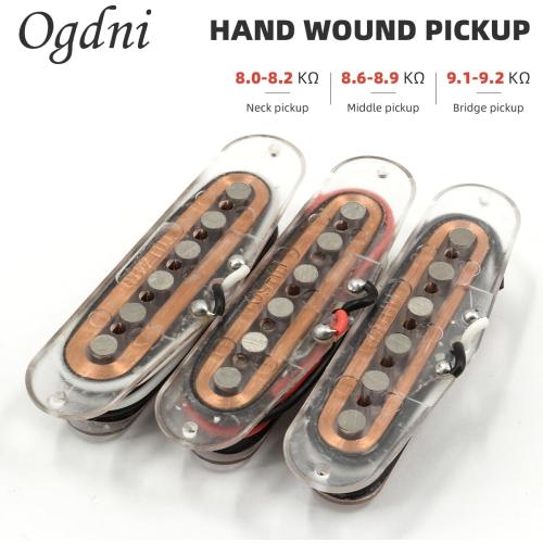 Single Coil Guitar Pickup Set,Alnico High Output 5 Strat Pickup Guitar Neck/Middle/Bridge Pickup for Strat Style Electric Guitar Without Pickup Cover Humbucke