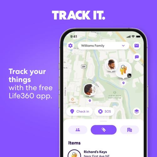 Tile by Life360 Mate Bluetooth Tracker, Keys Finder and Item Locator for Keys, Bags and More. Phone Finder. Both iOS and Android Compatible. 1-Pack (White)