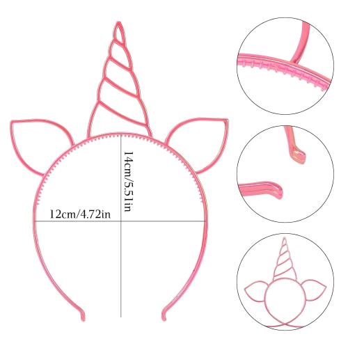 ZIRICHER Unicorn Headband, Rainbow Birthday Party Favors Crown Headband, Plastic Hairband for Party Supplies Gifts,Party Headwear Accessories for Adult