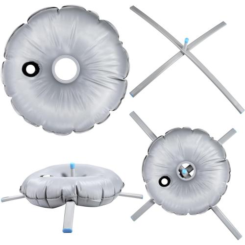 Blulu 2 Sets Feather Flag Base Foldable Flag Stand Base with Water Bag Cross Metal Pole Stand Fits with a 0.65'' Inner Diameter for Outdoor Business