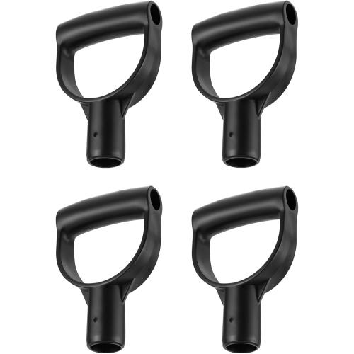 QWORK D Grip Handle 1-1/8 Inner Diameter – Secure Replacement for Shovel, Spade & Rake, 4 Pack