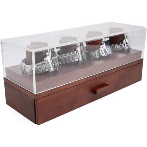 Luxury 4-Position Walnut Watch and Knife Display Box Jewelry Ring Bracelet Organizer Case Sunglasses Storage Holder B Easy to Use Well-Made