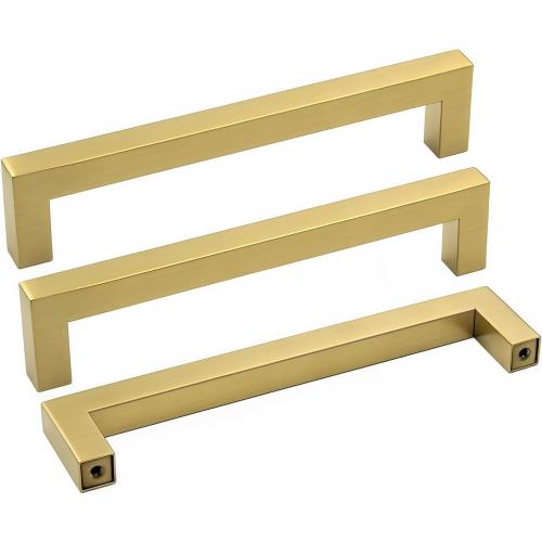 Goldenwarm 25 Pack Gold Kitchen Cabinet Handles - 5 Inch Brass Gold Drawer Pulls - LSJ12GD128 Brushed Brass Cabinet Pulls for Cabinets