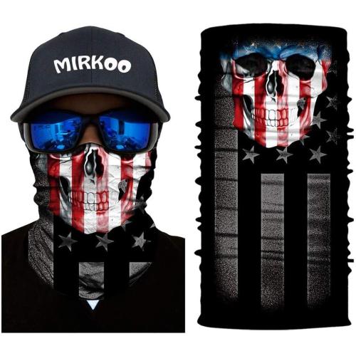 MIRKOO 3D Breathable Seamless Tube Face Mask, Dust-proof Windproof UV Protection Motorcycle Bicycle ATV Face Mask