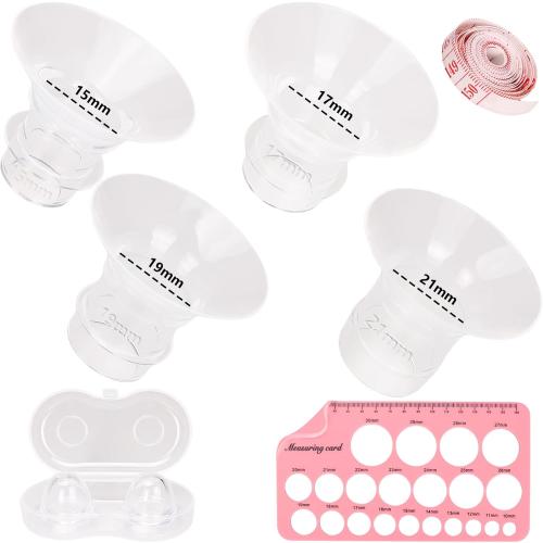Flange Insert 15/17/19/21mm Compatible with 24mm Flange/Shield of Most Pumps,Compatible with TSRETE, Medela, Momcozy S9/S9Pro/S12/S12Pro Wearable Breast PUM,Tunnel Down to Correct Size
