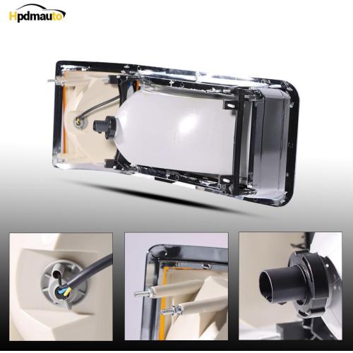 Pair Set headlights for Mack,Replacement Headlamp with turn Signal Bulb Compatible with 1990-2007 Mack CH600 CH612 CH613 CL600 CL700 semi Trucks （DOT and SAE Approved）