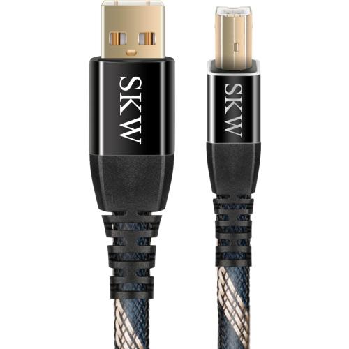 SKW Audiophiles USB 2.0 DAC Audio Cable USB Type A to USB Type B Printer Cable for Computer to DAC, Sound Card, or Headphone Amplifier 3.2ft(1m)