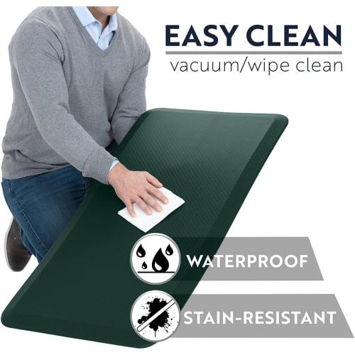 KANGAROO Anti Fatigue Mats for Kitchen Floor, Reduce Foot, Knee Pressure, 3/4 Inch Thick Cushioned Ergonomic Mat, Waterproof Comfort Rug for Under Sinks, Standing Desk, Stores, 17x24, Hunter Green