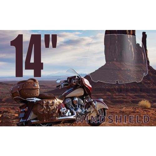 CLEAR 14'' Windshield Windscreen for Harley Ultra Limited FLHTK, Tri Glide Ultra FLHTCUTG, Special FLHXS, FLHX 2014-2023 for CVO Street Glide 2015-2022 (Clear)
