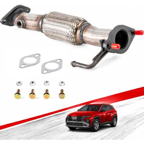 52587 Exhaust Pipe for 10-13 Hyundai Tucson & 2011-2015 Kia Sportage FP12 | One-Piece Exhaust Pipe, New Stainless Steel Replacement, Vibration Damping And Precise Direct Fit, Easy Install OE#286102S100