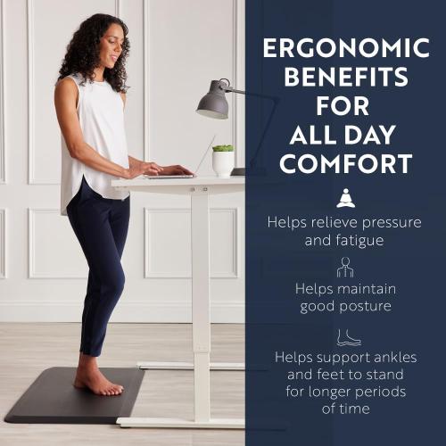 KANGAROO Anti Fatigue Mats for Kitchen Floor, Reduce Foot, Knee, Back Pressure, 3/4 Inch Thick Cushioned Ergonomic Mat, Waterproof Comfort Rug for Under Sink, Standing Desk, Store Floors, 17x24, Black