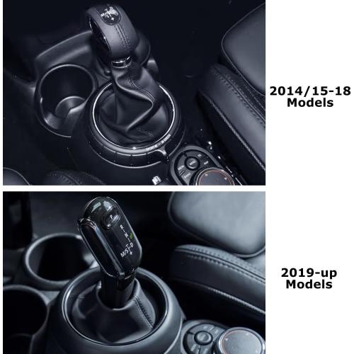 iJDMTOY Twill-Weave Carbon Fiber Pattern Finish Steptronic Shift Well Boot Cover Decoration, Compatible with MINI Cooper 2019-up F54 F55 F56 F57 F60