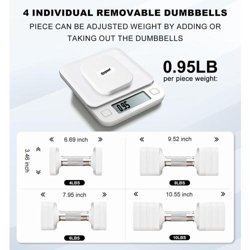 15LB 20LB 50LB Adjustable Dumbbell Set, 4 in 1 Free Weights Dumbbells Set for Women Men Hand Weights Sets Adjust Dumbbell Weight Sets for Home Gym Exercise Workout Strength Training Equipments