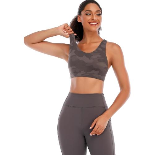 Size L RUNNING GIRL Sports Bras for Women,Padded Strappy Sports Bras Criss-Cross Back Medium Support Sports Bras with Removable Cups