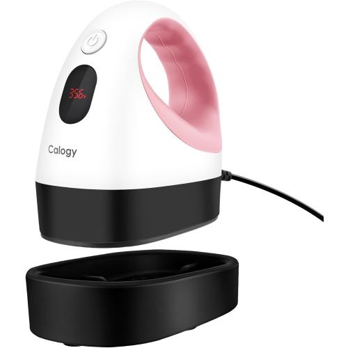 Calogy Mini Heat Press, Heat Transfer Machine, Constant Temp Control, Insulated Safety Base, Fits for Crafts, T-Shirt, Hat, Cap, Pillows(White Pink)