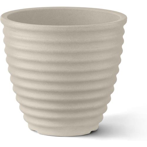 Ibiza Polyresin Indoor and Outdoor Planter with Classic Cream Finish - Durable, Weatherproof, Lightweight, Large Plant Pot for Patio, Garden, Deck, Entryway