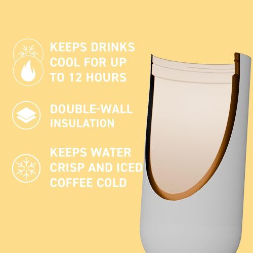 Asobu Orbit 30oz/900ml Water Bottle, Sleek Insulated Bottle with Pop-Up Lid and Carry Handle, Perfect for Iced Coffee, Travel, and Stylish Hydration