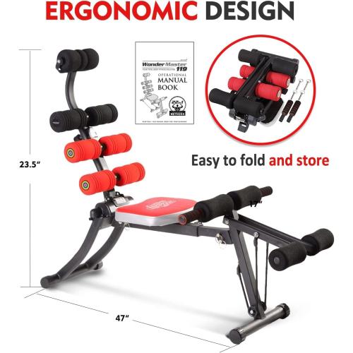 22 in 1 Wonder Master Core & Abdominal Workout Equipment, Foldable & Adjustable Rowing Machine, Core Strength Training& Abdominal Exercise Trainers with 22 Ways to Exercise for Home Gym