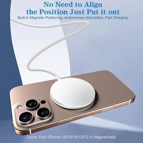 Magnetic Wireless Charger 2Pack 10FT Apple Magsafe Charger,Fast Mag-Safe Charging Wireless iPhone Charger Pad with Charging Plug for iPhone 16Pro Max/16Pro/16Plus/15Pro Max/15/14/13/12/AirPods3/Pro 2