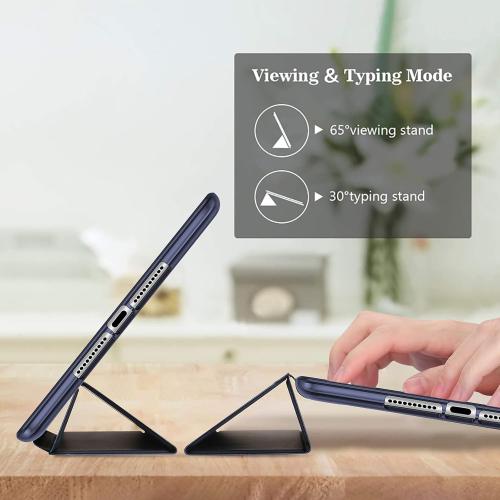 ProCase Slim Cover for iPad mini 5 Generation 2019/ Mini 4 3 2 1 (Old Model) 7.9 inch, Slim Soft TPU Back Cover Trifold Stand Folio Smart Case for iPad mini 5 4 3 2 1 -Navy