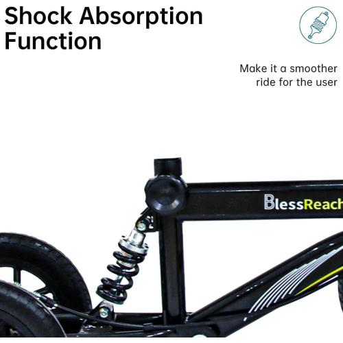 All Terrain Steerable Knee Scooter Crutch Alternative Deluxe Medical Scooter Double Handbrake,for Adults Injured Ankle & Foot Recovery Scooter in Black