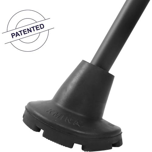 KMINA Crutch Tips 7/8 Inch, All Terrain Cane Tips, Black (2 Units)
