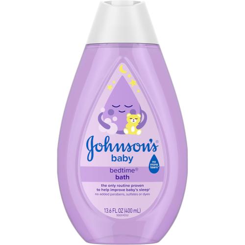 Johnson's Bedtime Baby Bath with Soothing NaturalCalm Aromas, Hypoallergenic & Tear-Free Liquid Baby Bath Formula, No Parabens, Sulfates, Dyes, or Phthalates, 13.6 fl. oz