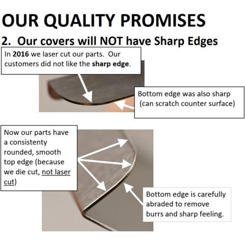 TrueGem Stove Gap Covers - 25.4, 316 Stainless Steel | Oven Side Gap Filler | Range Trim Kit | Guard Between Stove Top & Counter