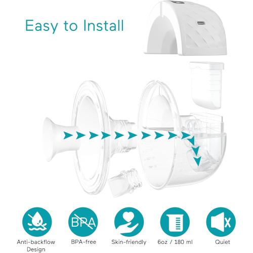 Paruu P10 Hands-Free Breast Pump Wearable, 338mmHg Strong Suction, Low Noise, 4 Modes & 9 Levels, Electric Breast Pump Portable, Smart Display, 19/21/24/28mm Insert/Flange, 2 Pack (White)