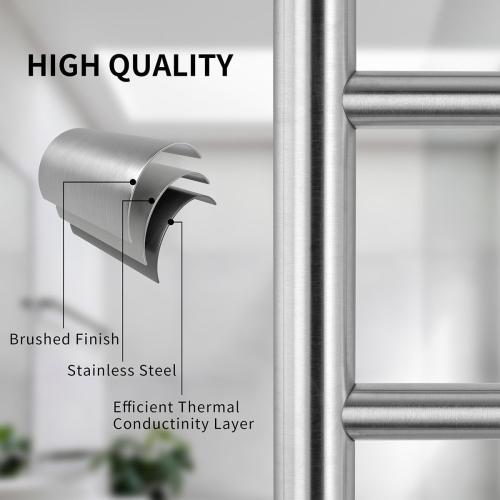 Wall Mounted Towel Warmer 8 Bars with Plug-in and Hardwired Options 3 Working Modes Brushed Stainless Steel 21” W 34” H
