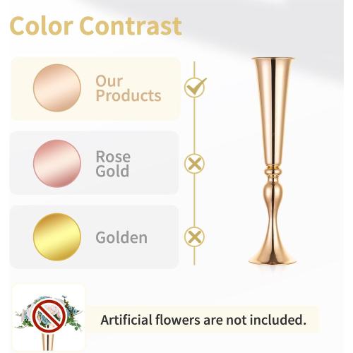 Gold Tall Centerpiece for Table,Tall, 6 Pcs