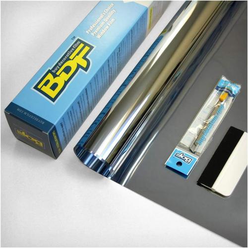 BDF S05 Window Film Daytime Privacy and Heat Control Mirror Silver 5 (Very Dark) - 36in X 12ft