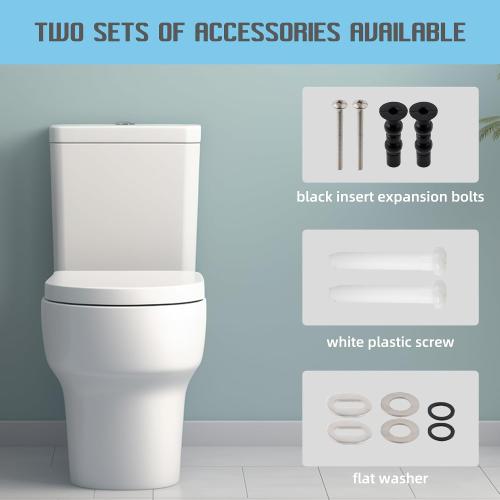 SS114 Toilet Seat Replacement Compatible with TOTO, Elongated Soft Close | Toilet Seat for SS154/SS204/SS214/SS224, Transitional Heavy Duty Oval Toilet Seats, 2-Pack Toilet Bolts and Nuts, White