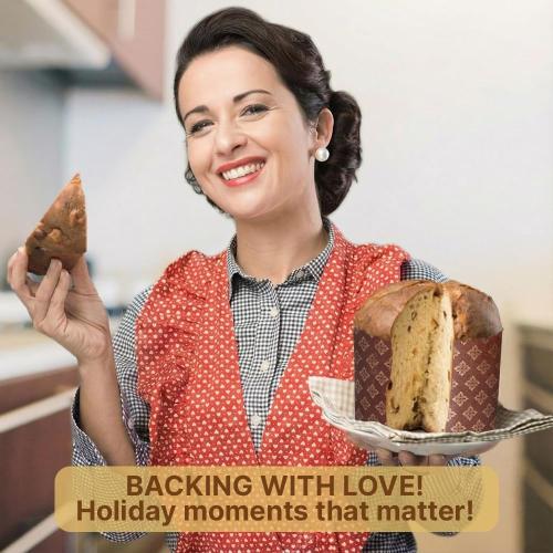 12oz Kulich Mold Paska Easter Bread Forms |12 pcs| Bread Paper Mold - Non Stick Panettone Paper Baking Molds Universal Brown Design