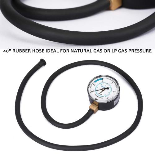 MEASUREMAN Natural Gas or LP Gas Manifold Pressure Test Kit, 0-10 W.C., 1/4 NPT, 40 Length Hose