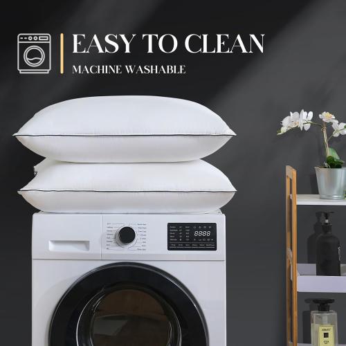 Luxurious Goose Down Bed Pillows King Size Set of 2