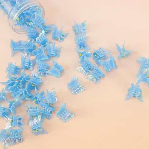 Ahoney Mini Butterfly Hair Clips for Hair with Box Glitter 90s Y2k Hair Accessories for Girls Women (Blue)