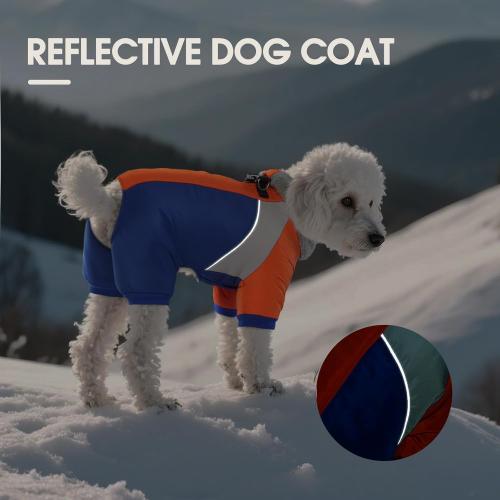 Kuoser Fullbody Dog Jacket, Large Dog Winter Coat with Built-in Harness, Reflective, Suitable for Begle, Corgi, Labrador (Blue XL)