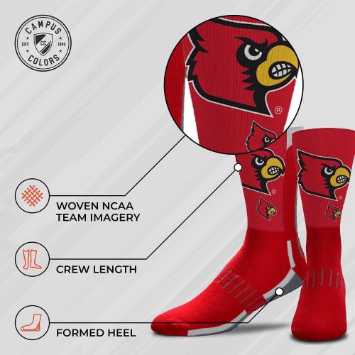 Size Adult Large For Bare Feet NCAA Adult State and University Crew Socks - Polyester blend - Unisex - High-performance socks provide