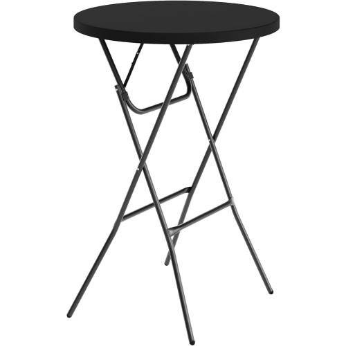 Flash Furniture Elon Round Folding Bar Height Table for Parties and Commercial Events, Indoor/Outdoor Plastic Bar Height Folding Table, 32, Black