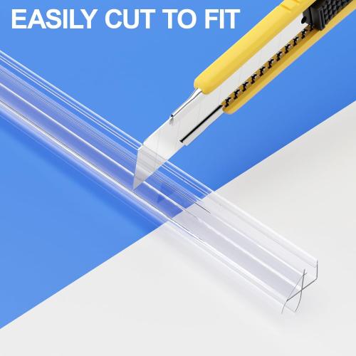 Yecaye 3 Pack 39 Frameless Shower Door Bottom Seal, 3/8 (10mm) Glass Seal Strip, Shower Door Sweep with Drip Rail, Stop Leaks and Create a Water Barrier