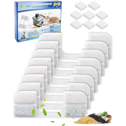 8 8Pcs Cat Water Fountain Filter Compatible with FEELNEEDY FN-W17