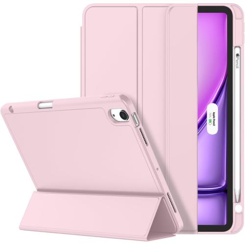 ZryXal iPad Air 11 Inch Case M3 2025 / M2 2024, iPad Air Case 5th Generation/4th Generation 2022/2020 10.9 Inch [Support Touch ID and Auto Wake/Sleep](New Pink)