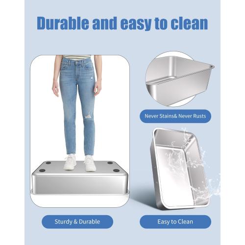 2PACK Stainless Steel Litter Box, Metal Litter Boxs with Lid High Sides, XL Extra Large Litter Box for Big Cats, Never Absorbs Odors, Leak-Proof, Stain-Free, Rust-Free, Easy to Clean, Scoop Included