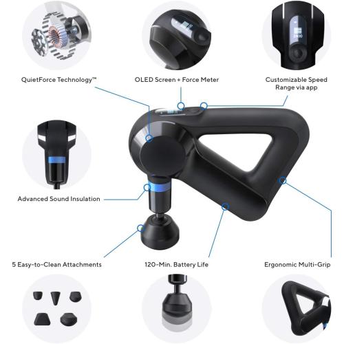 Theragun Elite Bluetooth Massage Gun - Ultra-Quiet Percussion Massager for Pain Relief in Neck, Back, Leg, Hand, Shoulder and Body
