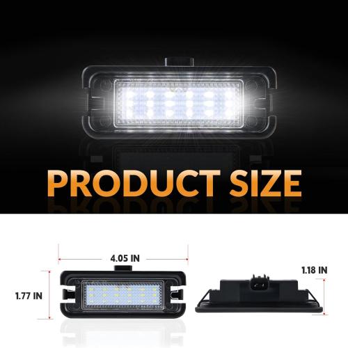 LED License Plate Lights Compatible with Ford Mustang 2015-2023 Rear Tag Lamps 6000K White, 2PCS