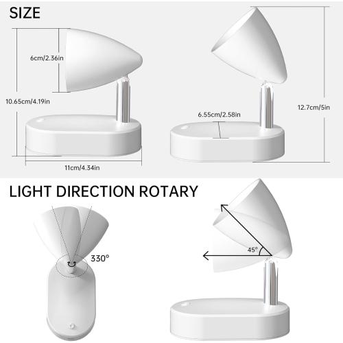 Color White Rechargeable LED Spotlight Indoor,Wireless Picture Spot Lights for Wall Paintings Battery Operated,Accent Artwork Lighting with Remote,Dimmable,Color Temperature Adjustable,White