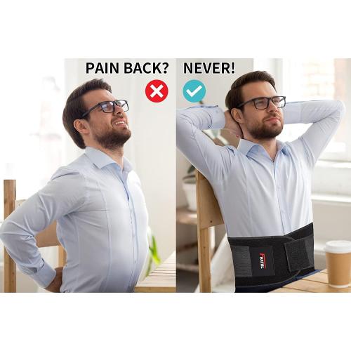 FEATOL Back Brace Support Belt-Lumbar Support Back Brace for Back Pain, Sciatica, Scoliosis, Herniated Disc Adjustable Support Straps-Lower Back Brace with Removable Lumbar Pad for Men & Women